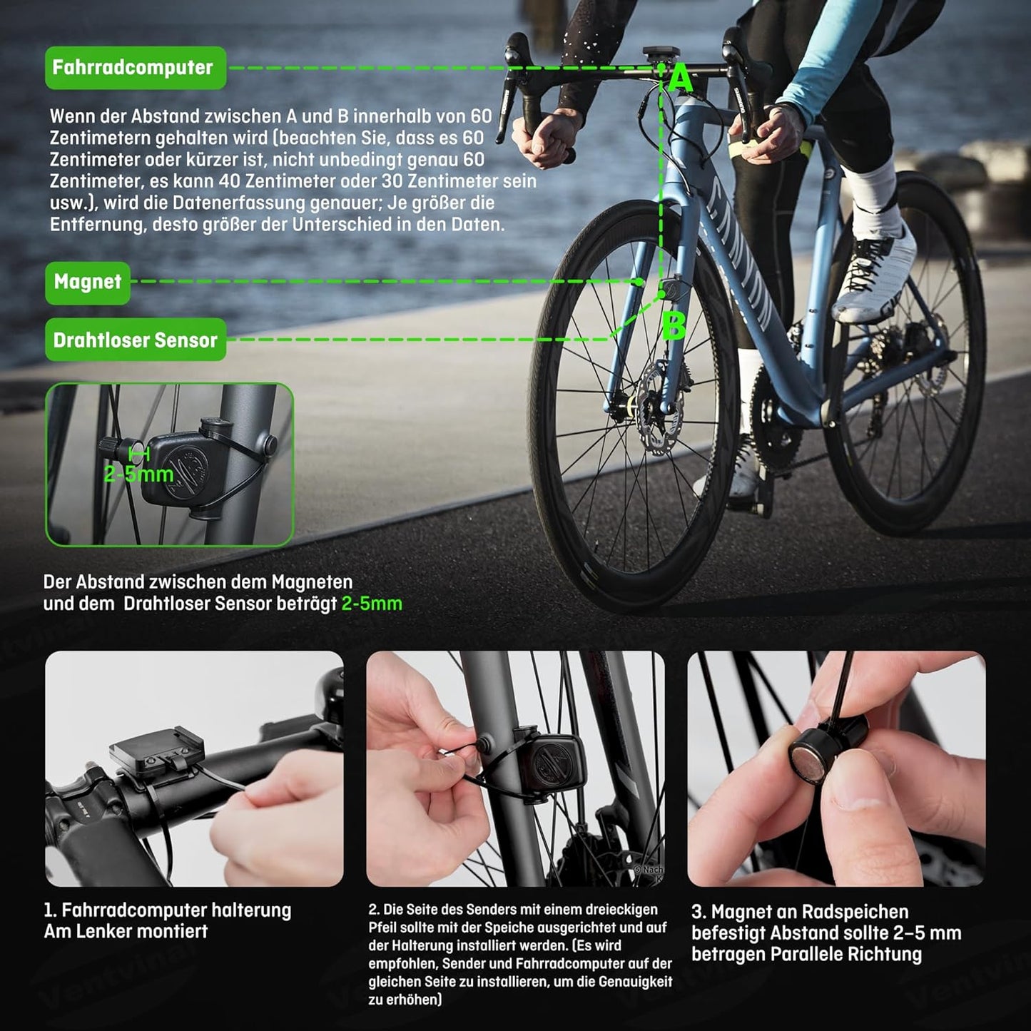 Fahrradcomputer Kabellos,Multifunktional Fur Wasserdicht Fahrradtacho Kabellos,Cycle Mode,Hintergrundbeleuchtung,Automatische Speicherung,Fahrrad Tacho Kinder,Hochauflösender Bildschirm