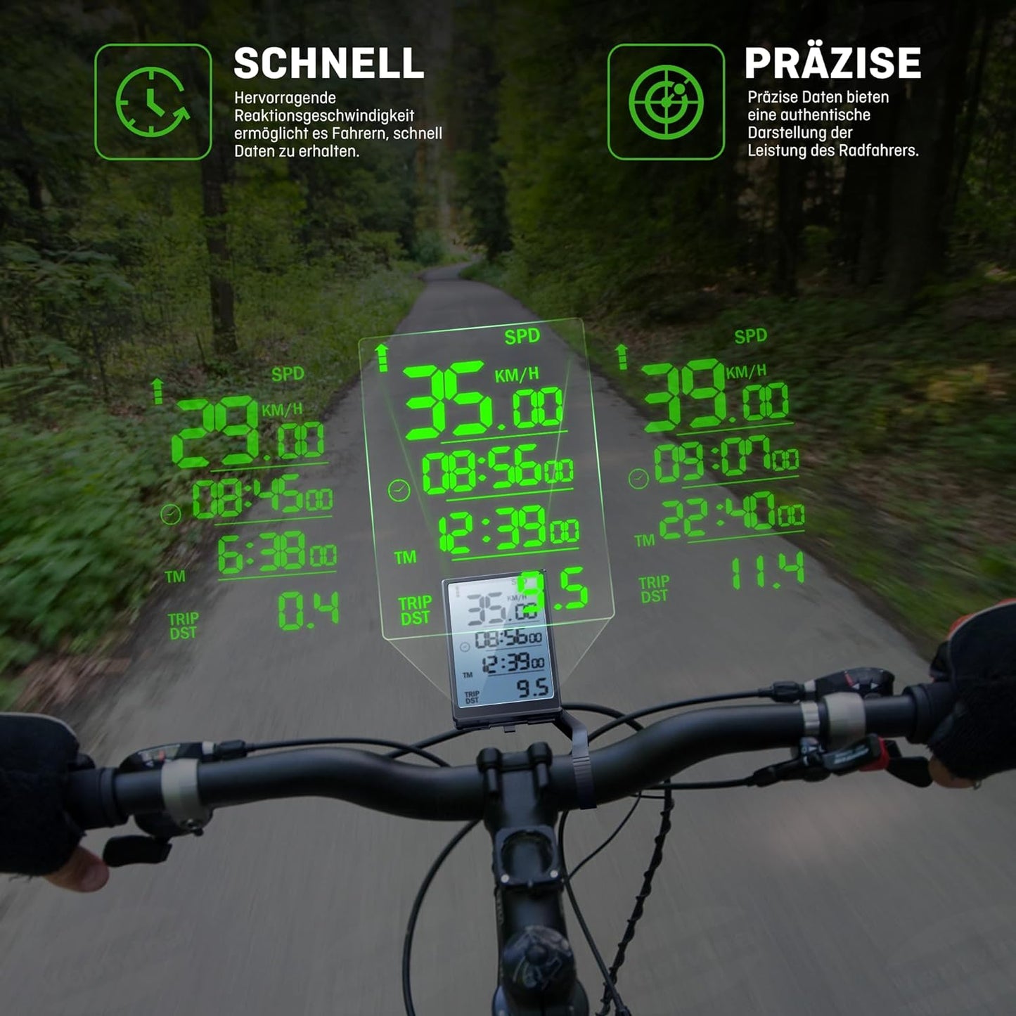 Fahrradcomputer Kabellos,Multifunktional Fur Wasserdicht Fahrradtacho Kabellos,Cycle Mode,Hintergrundbeleuchtung,Automatische Speicherung,Fahrrad Tacho Kinder,Hochauflösender Bildschirm