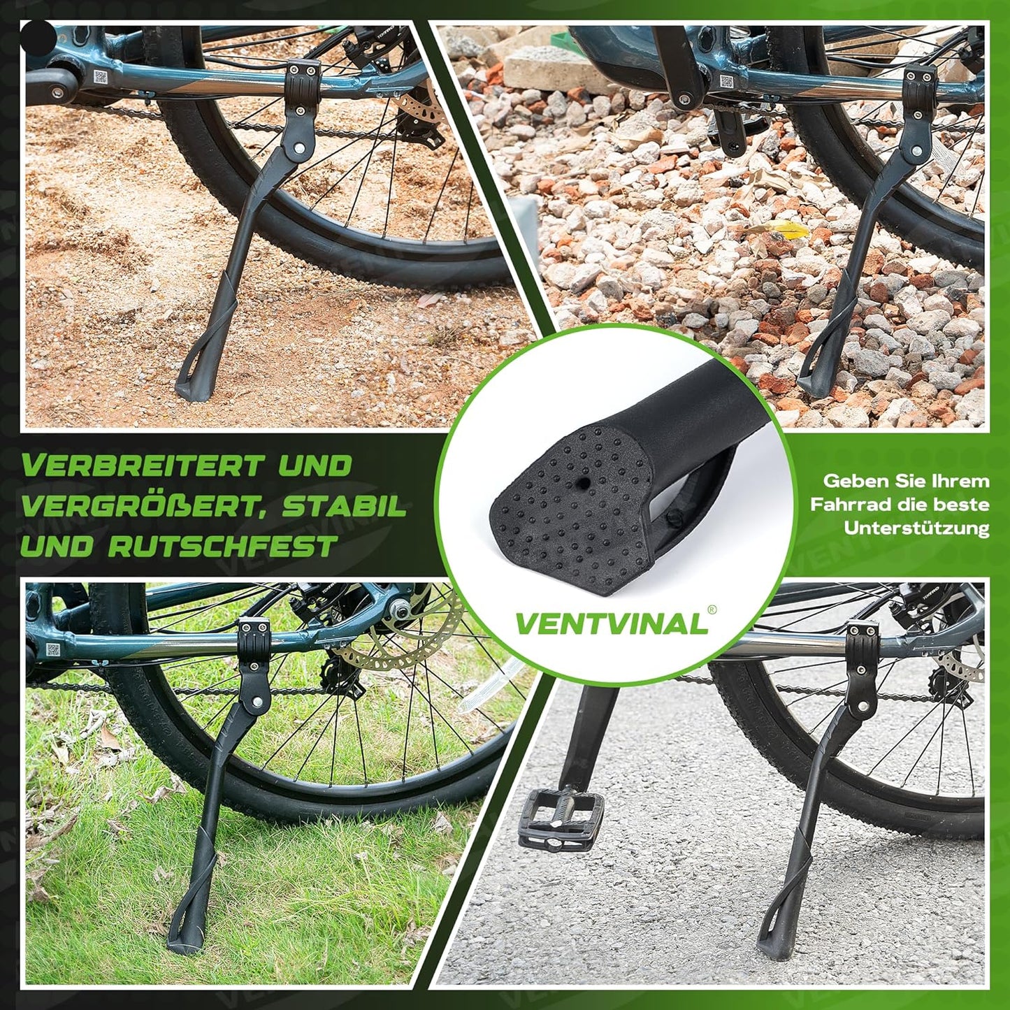 Fahrradständer 26-29 Zoll Universal,Höhenverstellbar rutschfest Stabil Seitenständer,Maximale Belastung 35 kg, Mountainbikes Citybikes Rennrad, Hinterbauständer Kickstand